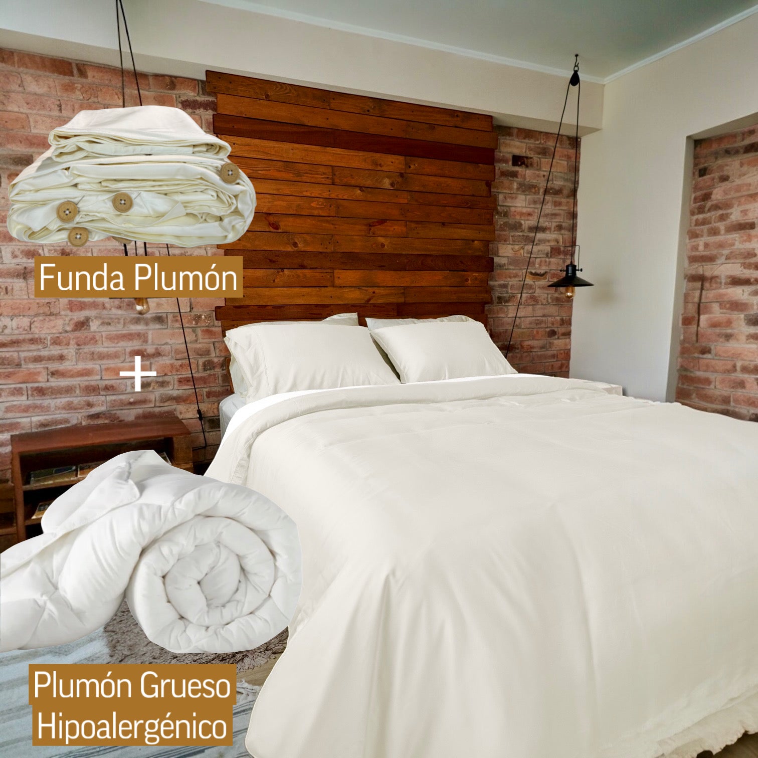 Pack Deluxe Plumón Hipoalergénico + Funda de Plumón ivory