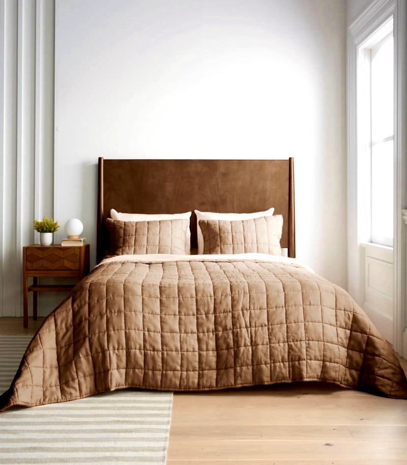 Cubrecama Quilt Algodón Almendra