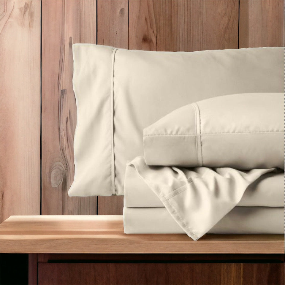 Juego de Sábanas de Algodón Beige de 400 Hilos Juego de Sábanas de Algodón Beige de 400 Hilos