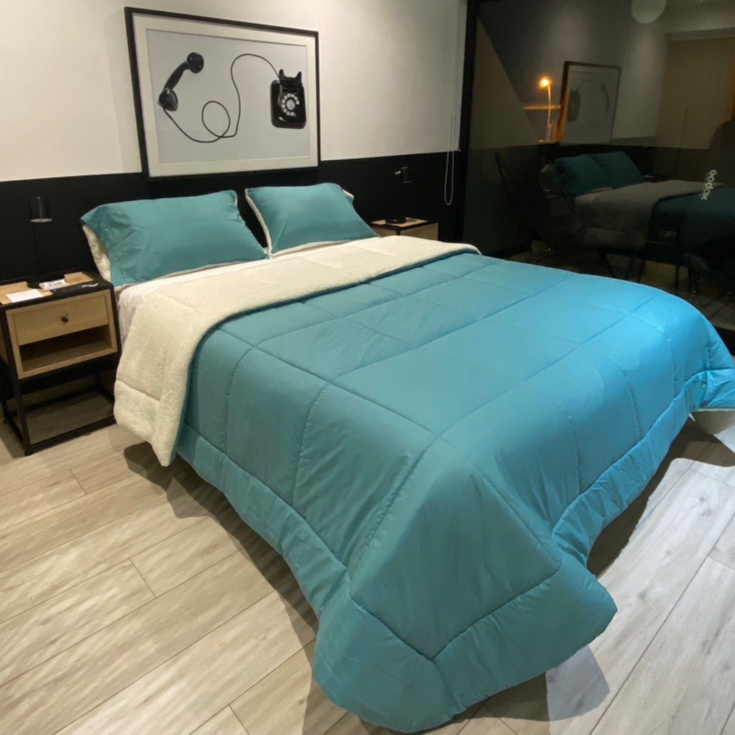 Edredón Jade de Algodón Pima reverso Sherpa Edredón Jade de Algodón Pima reverso Sherpa