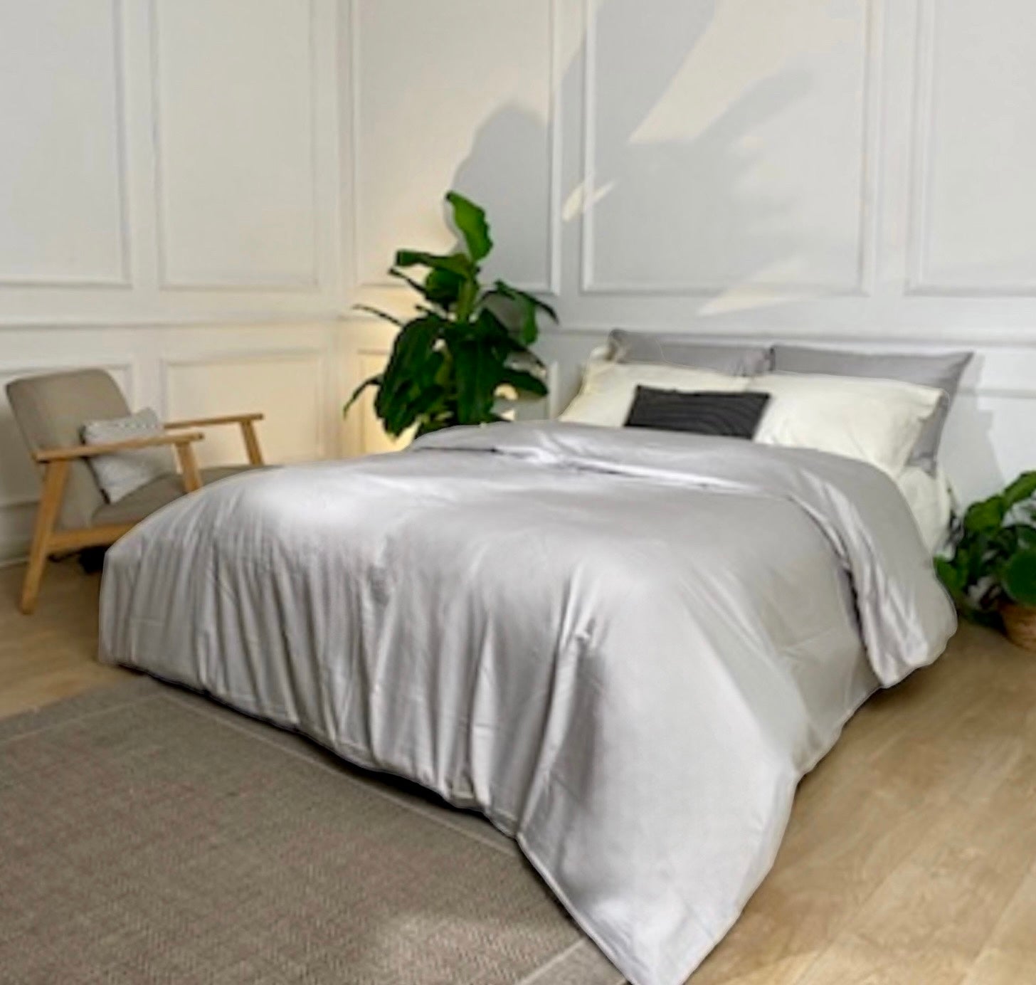 Pack Deluxe 100% Algodón Pima 400 Hilos Plomo Plata