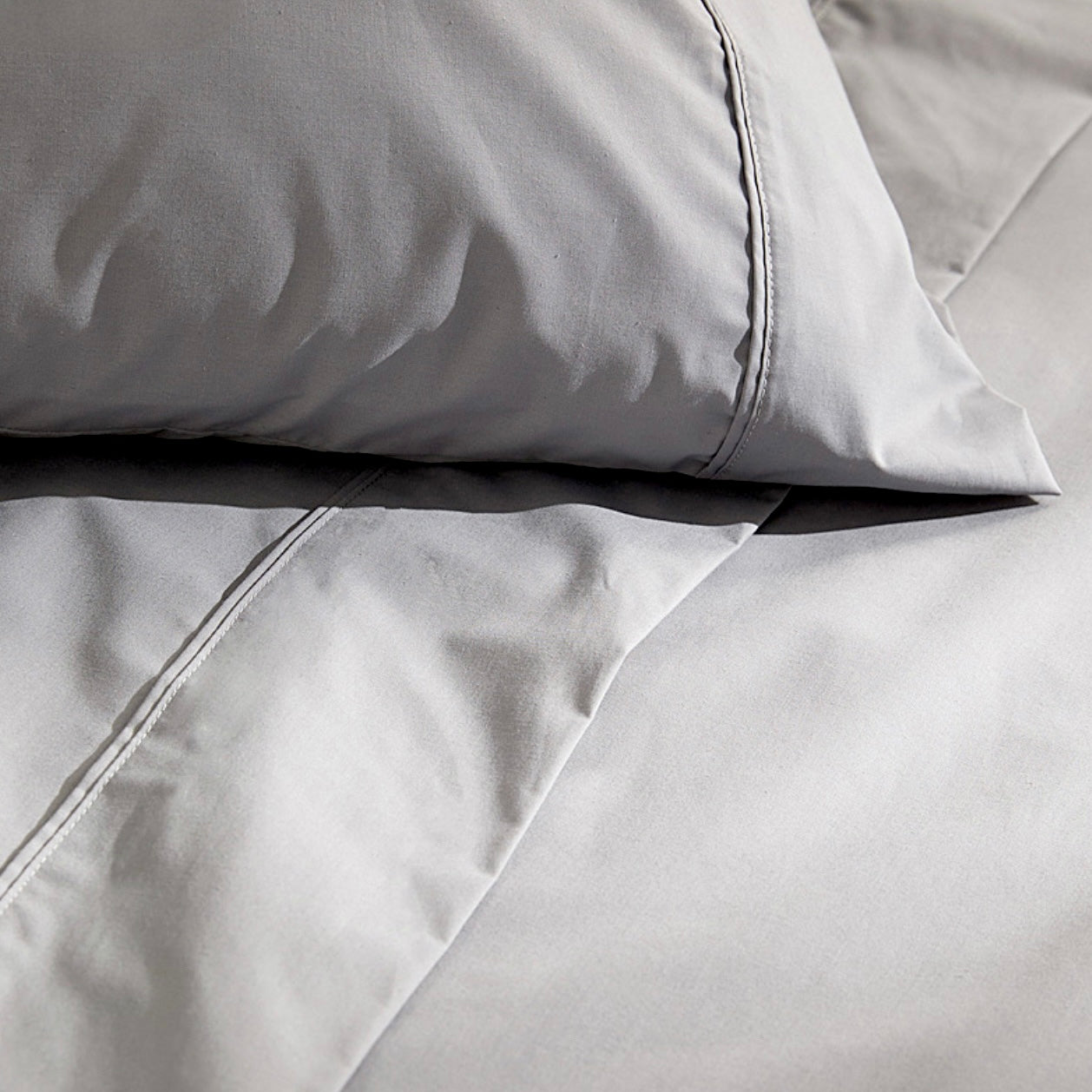 Juego de Sábanas Gris 300 Hilos Percal 100% Algodón Pima Juego de Sábanas Gris 300 Hilos Percal 100% Algodón Pima