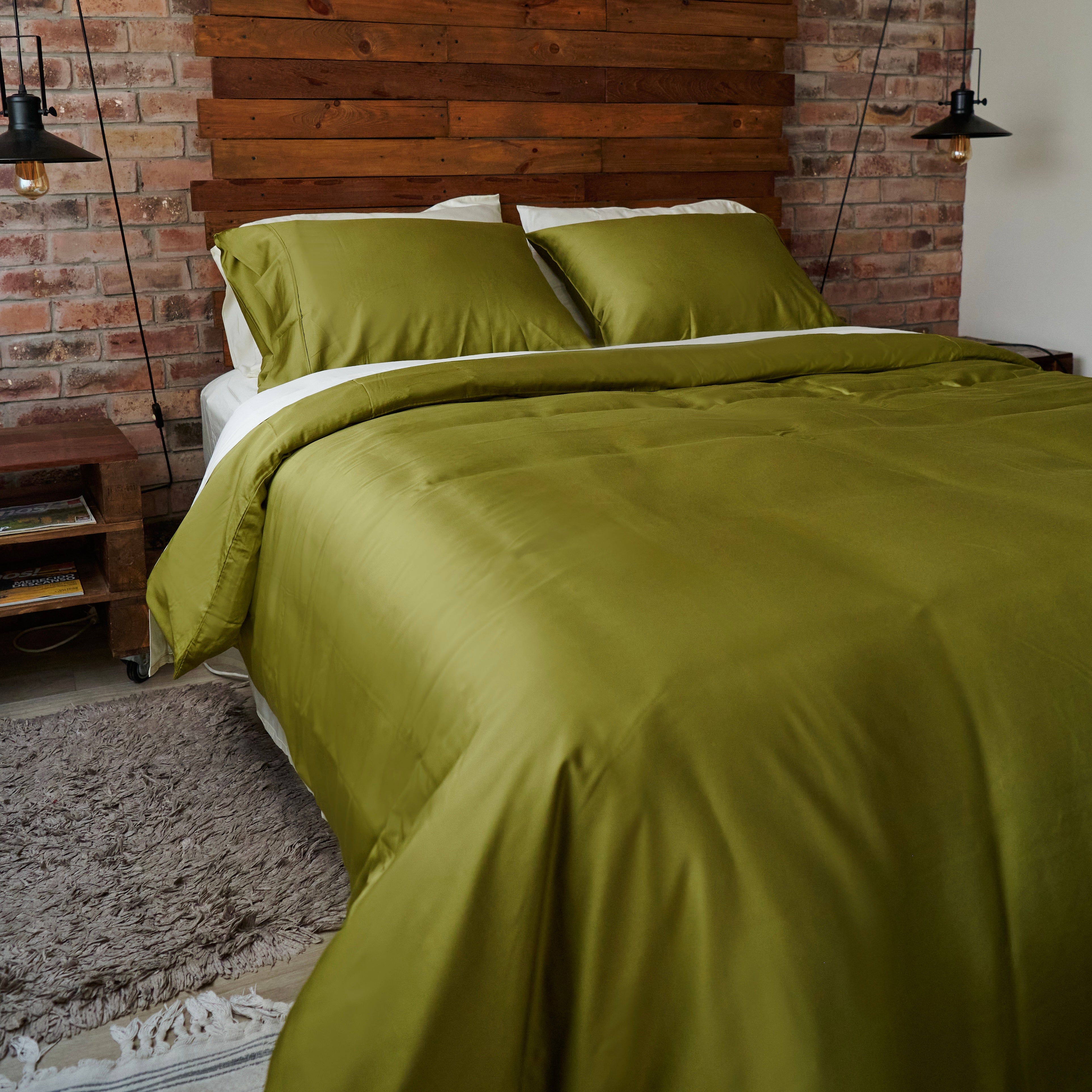 Pack Deluxe Plumón Hipoalergénico + Funda de Plumón Verde Oliva Pack Deluxe Plumón Hipoalergénico + Funda de Plumón Verde Oliva