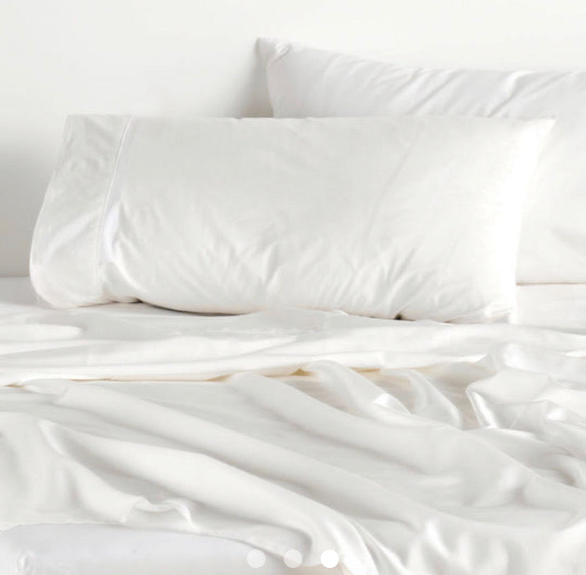 JUEGO DE SÁBANAS DE ALGODÓN BLANCAS DE 400 HILOS JUEGO DE SÁBANAS DE ALGODÓN BLANCAS DE 400 HILOS