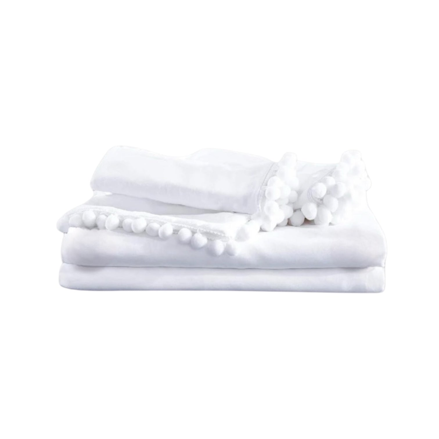 Funda de Plumón Pompones Blanco Funda de Plumón Pompones Blanco