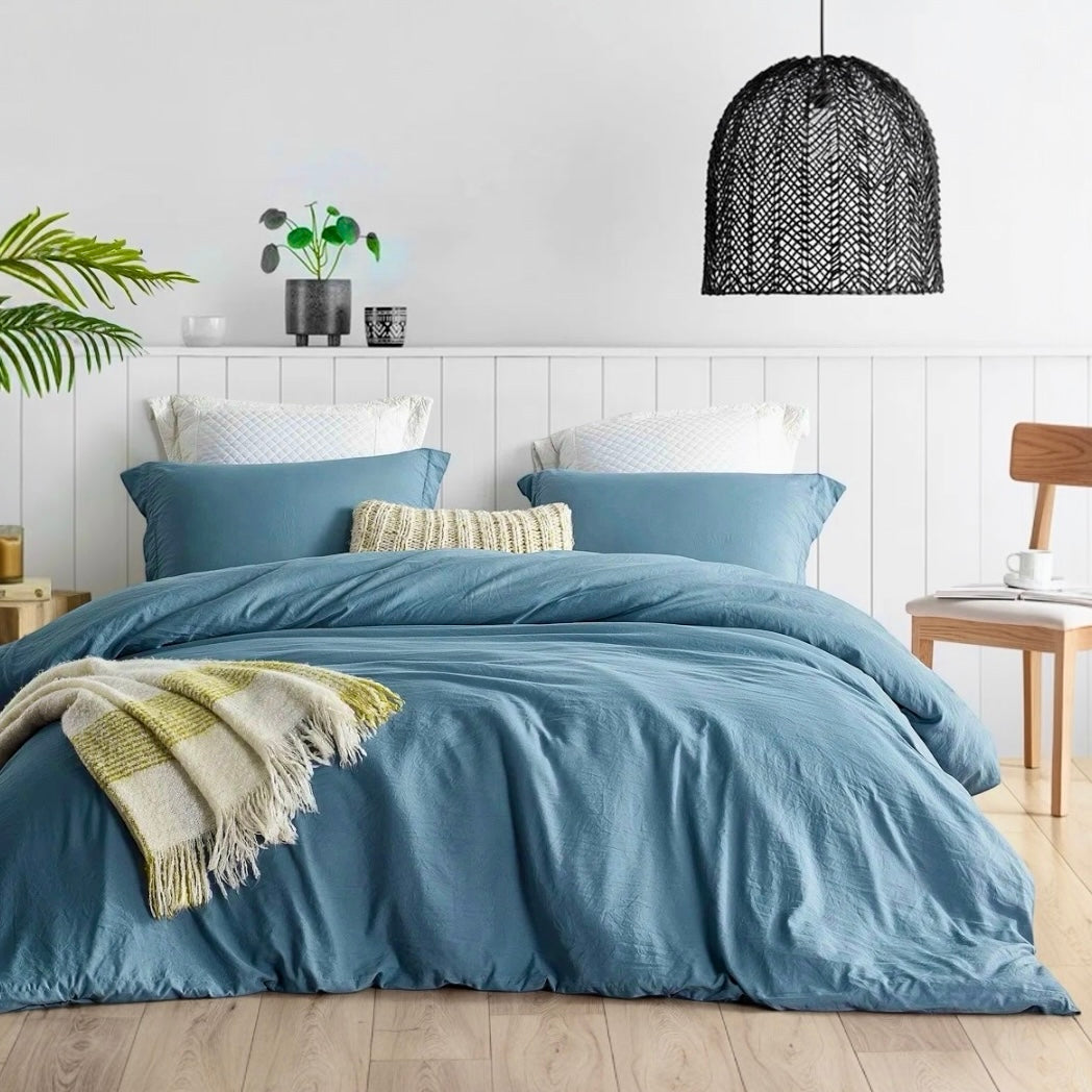 FUNDA DE PLUMÓN PIMA PERCAL AZUL ACERO FUNDA DE PLUMÓN PIMA PERCAL AZUL ACERO