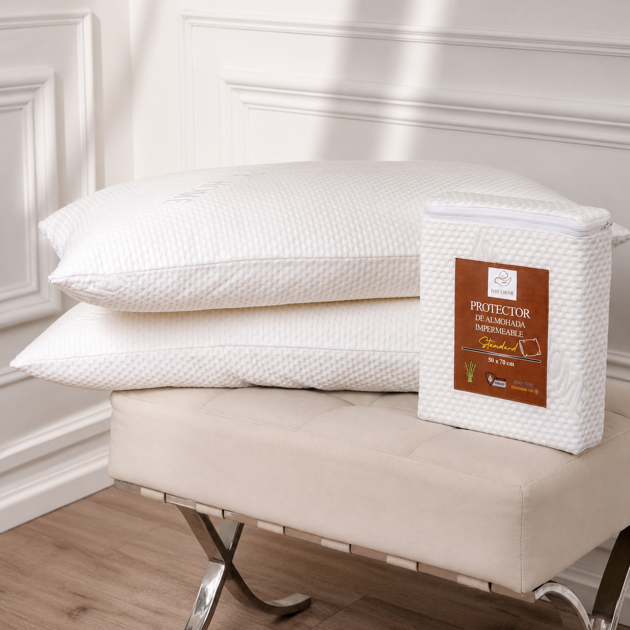 Pack Fundas Impermeables de Almohadas de Bambú Pack Fundas Impermeables de Almohadas de Bambú
