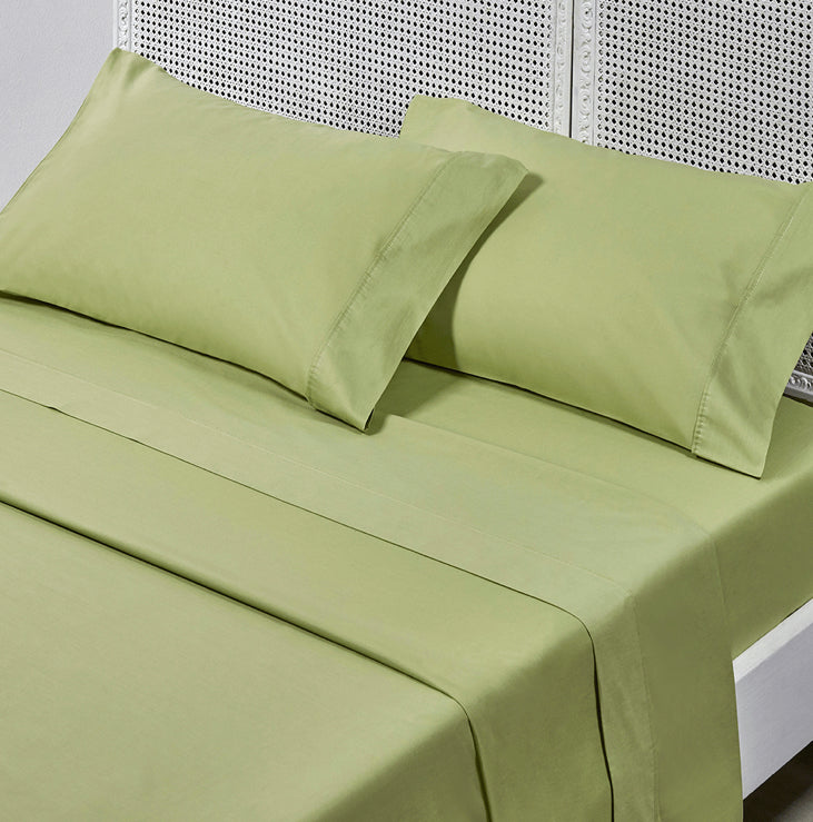 Juego de Sábanas Verde Sidra de 200 Hilos Juego de Sábanas Verde Sidra de 200 Hilos