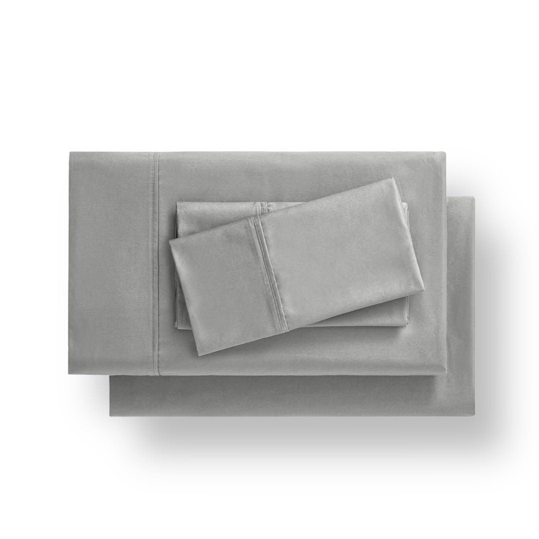 Juego de Sábanas de Algodón Plomo Humo de 400 Hilos