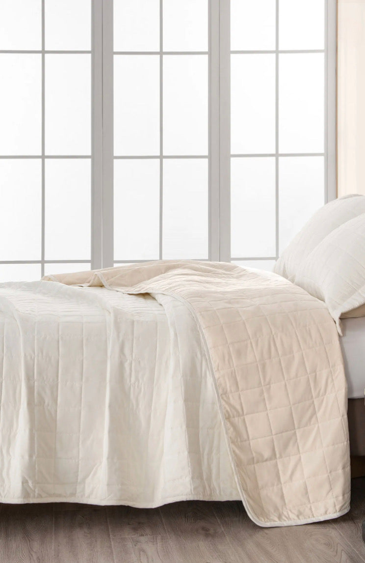 Cubrecama Quilt Algodón Ivory