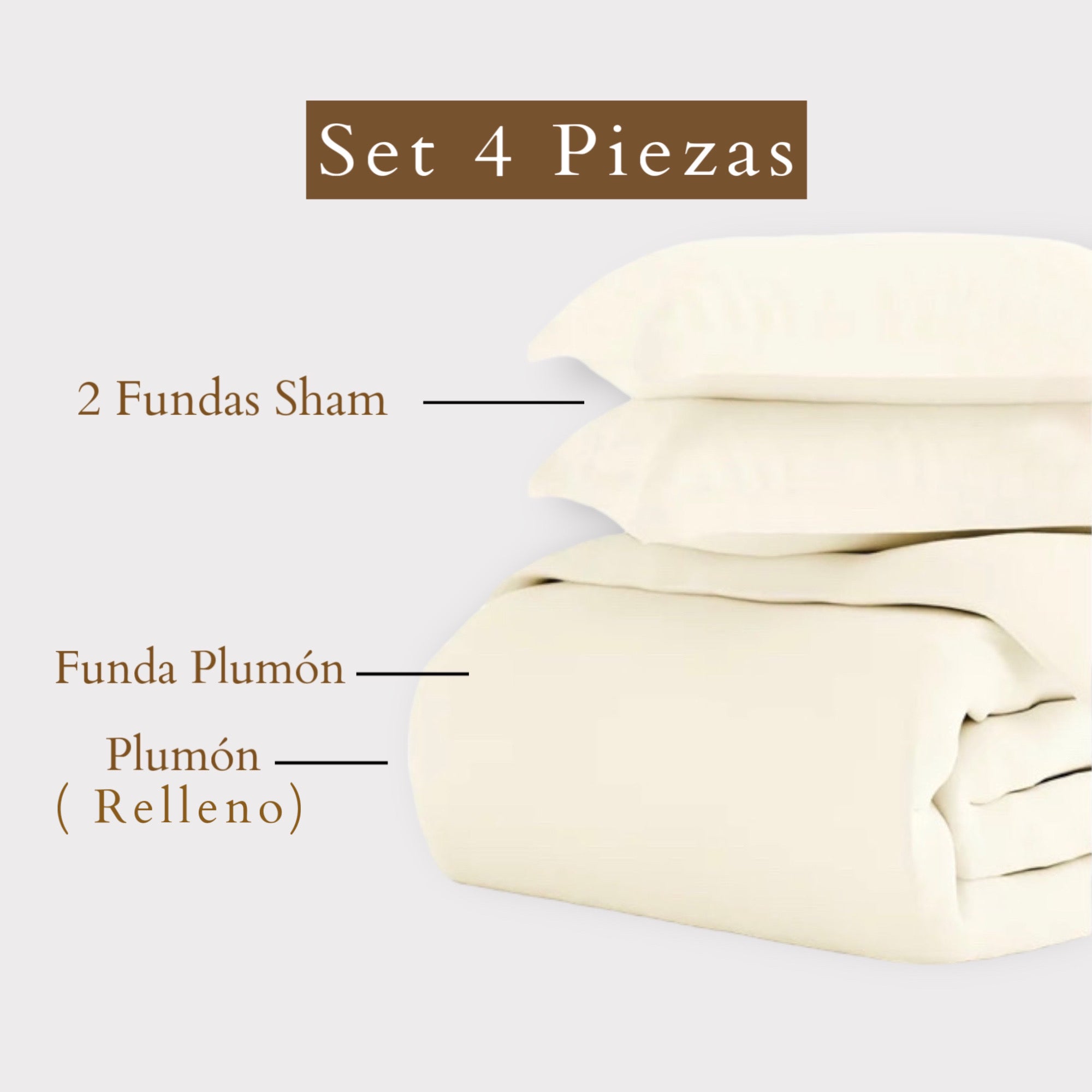 Pack Basic Plumón Hipoalergénico Grueso + Funda de Plumón Perla