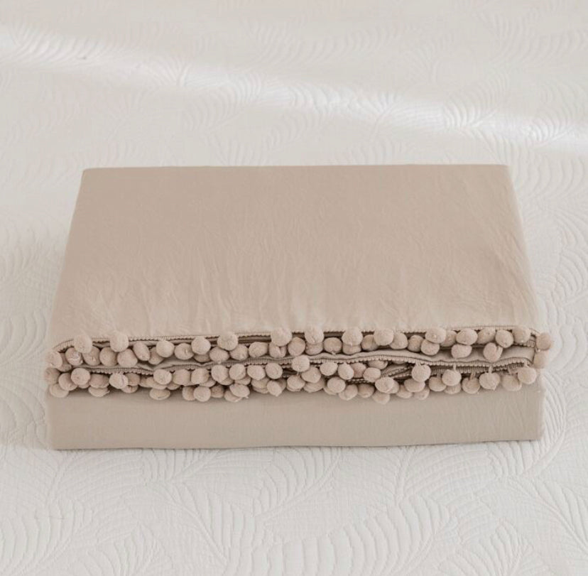 Funda de Plumón Pompones Beige