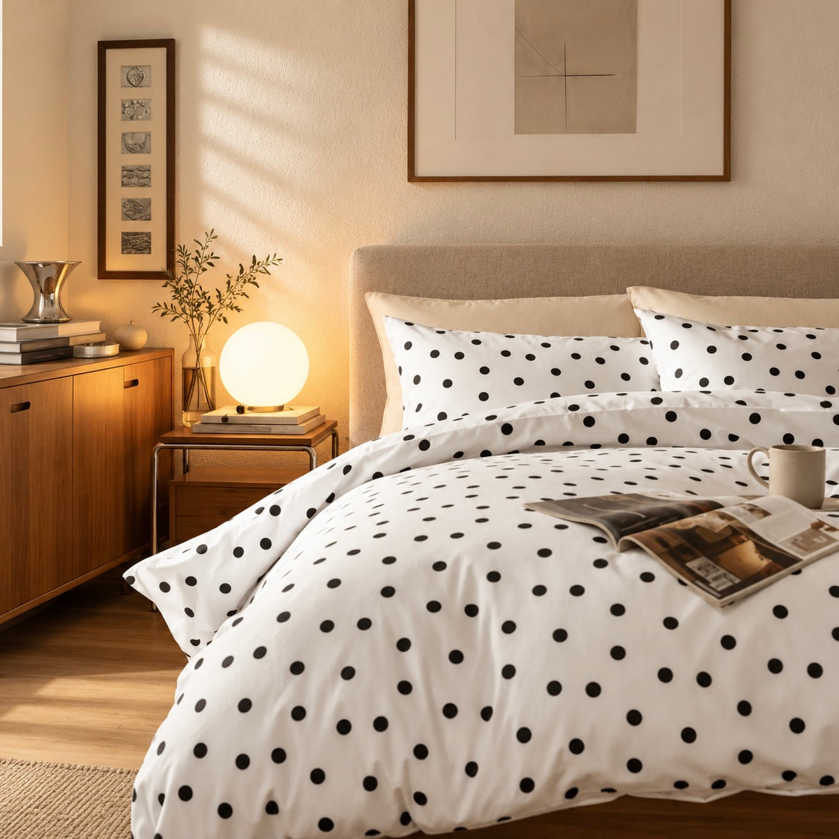 FUNDA DE PLUMÓN BAMBÚ POLKA DOT