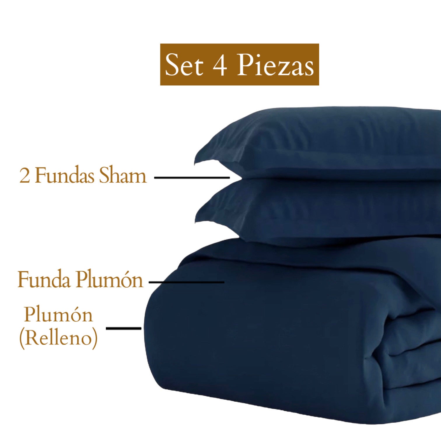 Pack Basic Plumón Hipoalergénico Grueso + Funda de Plumón Azul Marino