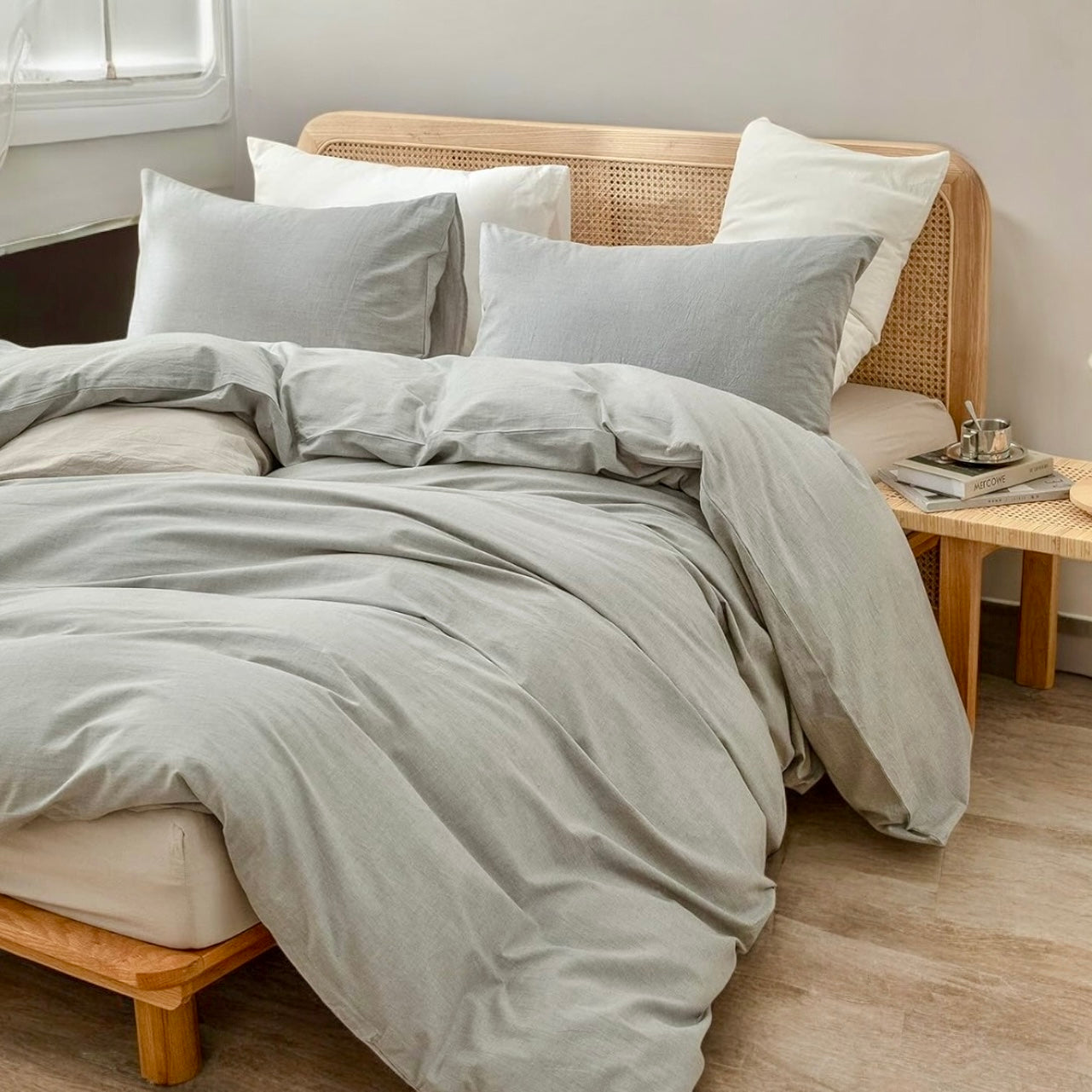 Pack Basic Plumón Hipoalergénico Grueso + Funda de Plumón Plomo