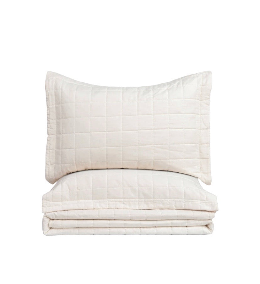 Quilt Cubrecama Ivory de Algodón Pima