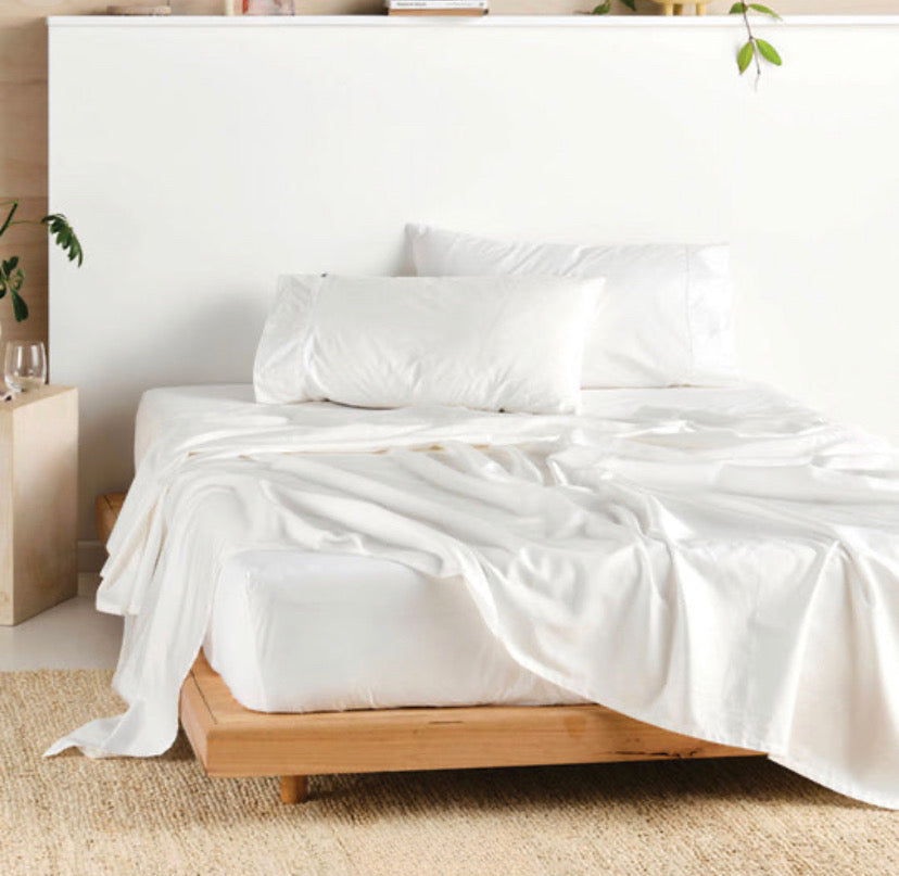 JUEGO DE SÁBANAS DE ALGODÓN BLANCAS DE 400 HILOS