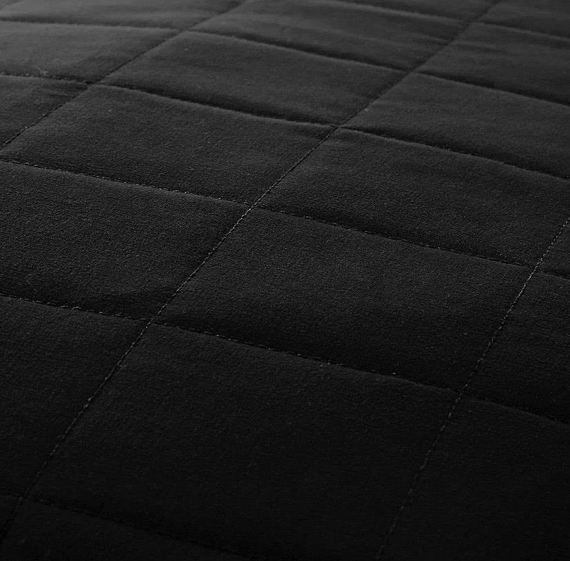 Quilt Cubrecama Negro de Algodón Pima