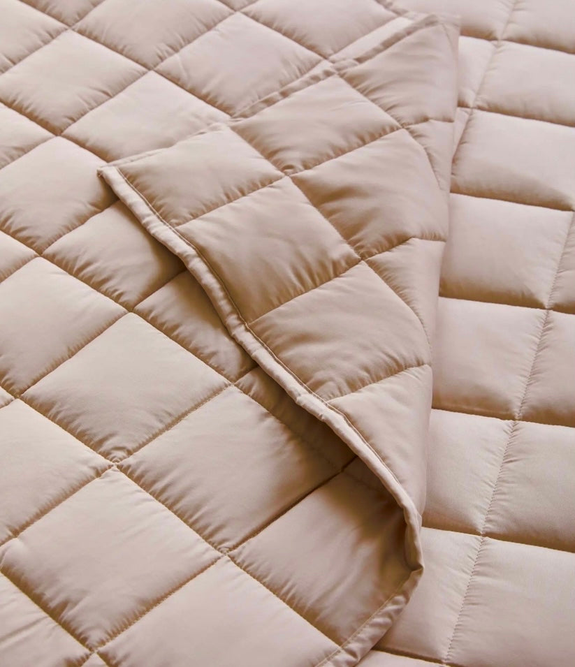 Quilt Cubrecama Beige de Algodón Pima