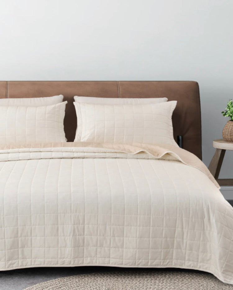 Cubrecama Quilt Algodón Ivory