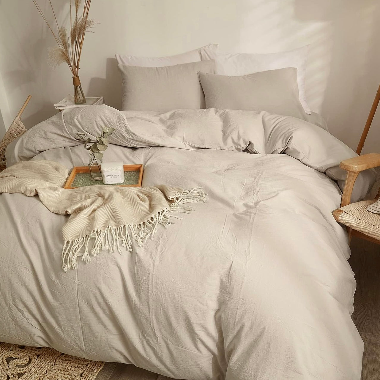 Pack Basic Plumón Hipoalergénico Grueso + Funda de Plumón Greige