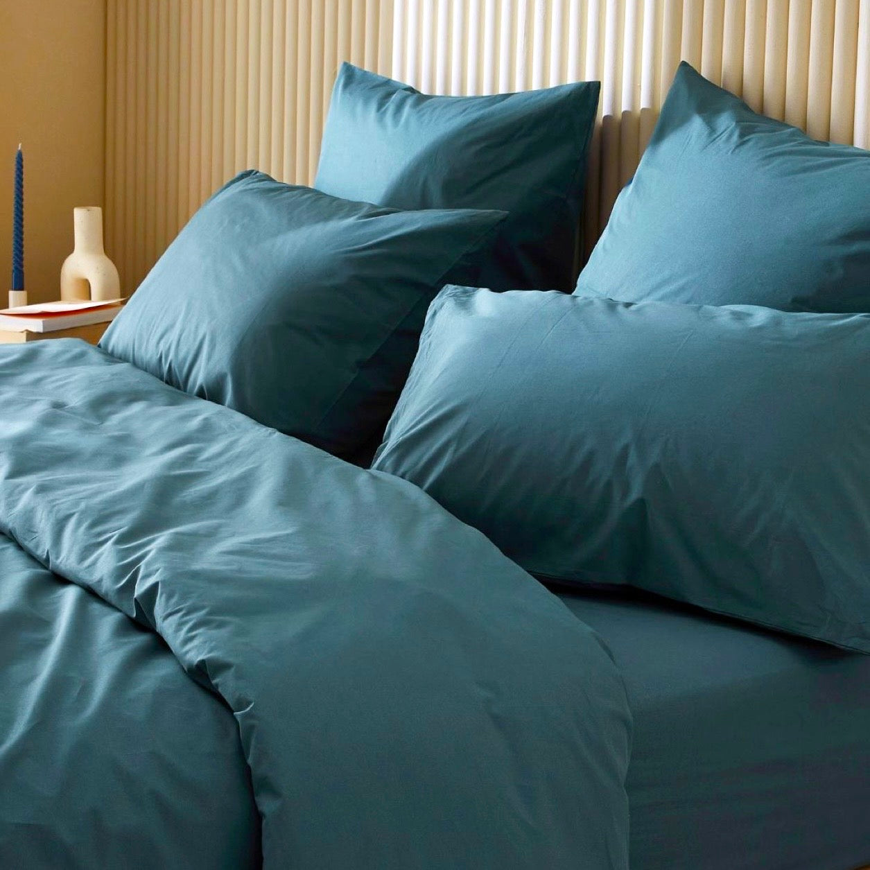 FUNDA DE PLUMÓN PIMA PERCAL AZUL ACERO