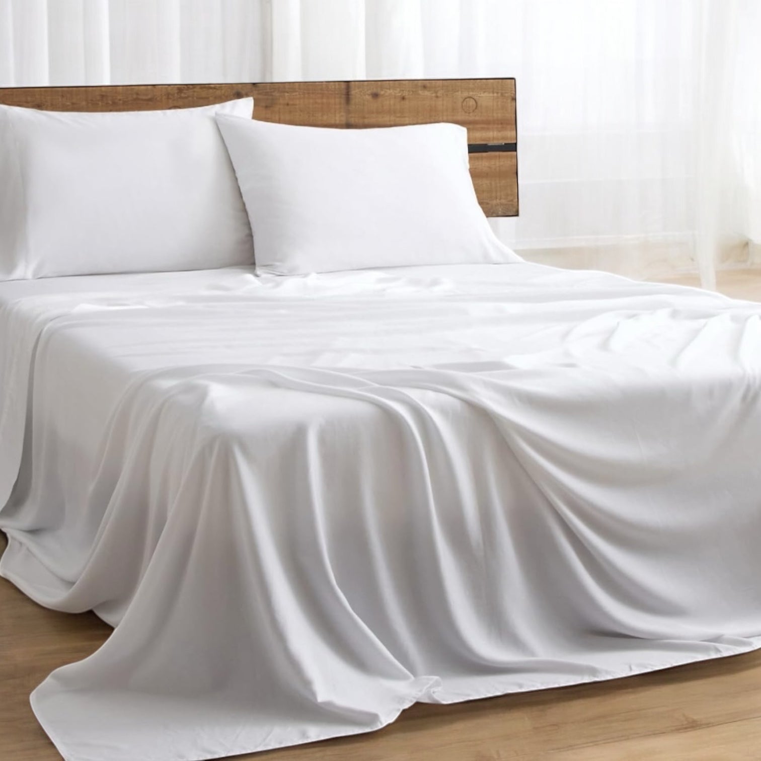 Juego de Sábanas Blancas de 200 Hilos