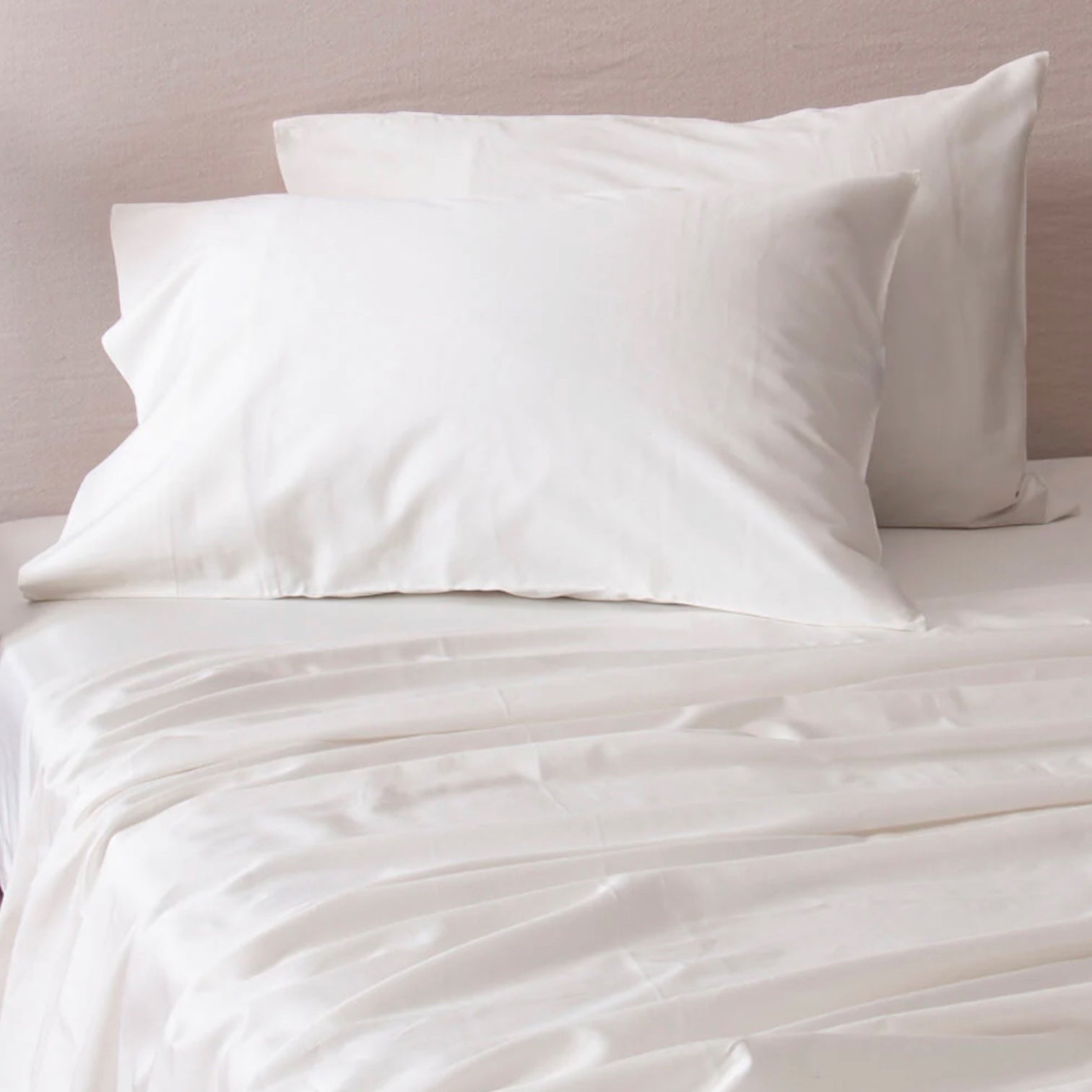 Juego de Sábanas Blanco 300 Hilos Percal 100% Algodón Pima