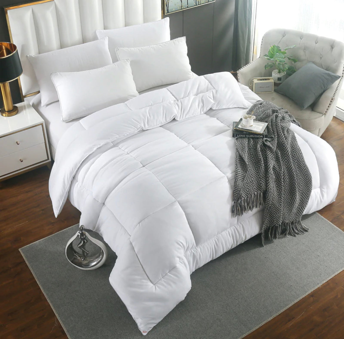 Edredón Infinity Cuadros Blanco