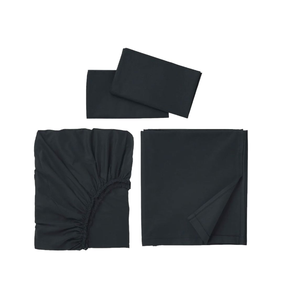 Juego de Sábanas Negro de 200 Hilos
