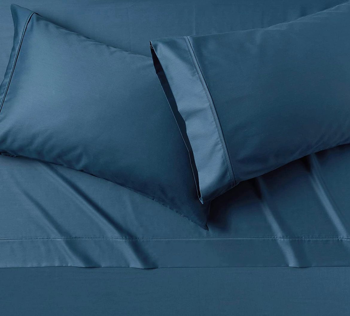 Pack de dos sábanas bajeras de algodón con banda elástica Color azul pálido  - RESERVED - 4042V-05X